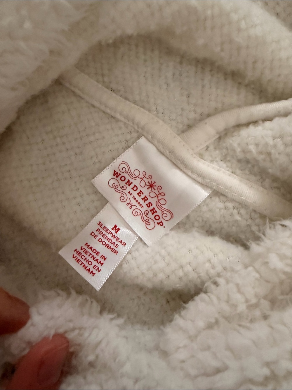 Wondershop White Sherpa Teddy Bear Ear Hoodie Pullover - Picture 5 of 6